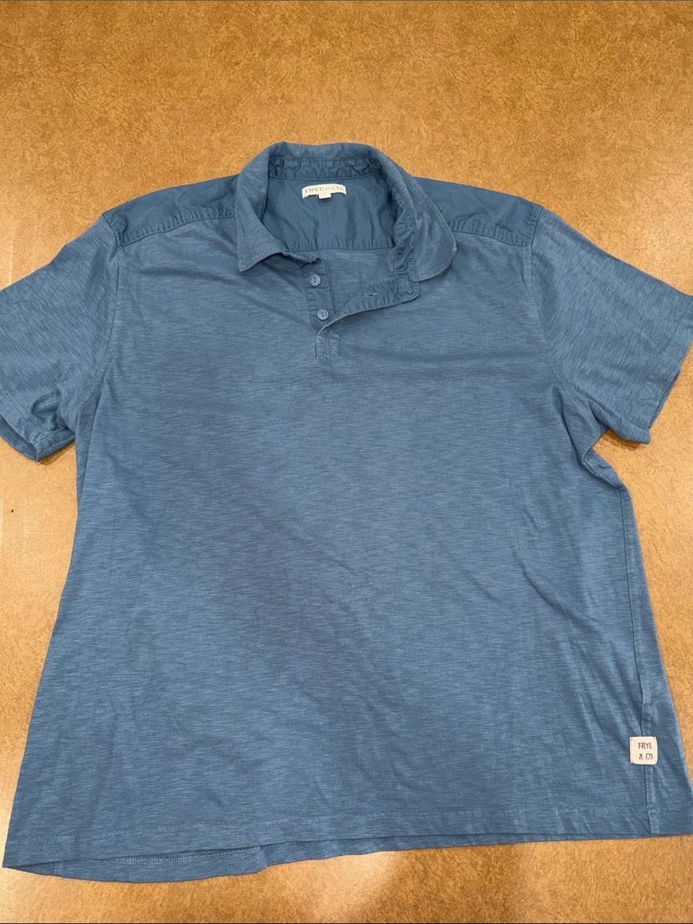 HTF FRYE AND CO. Slate Blue Short-Sleeve Polo • Lightweight • Size 4XL